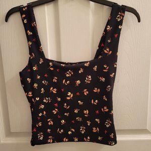 Leith Square Neck Crop Tank Size S